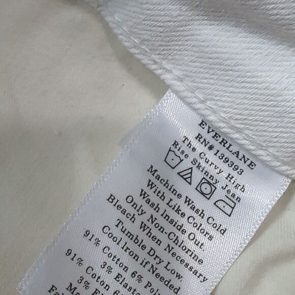 Everlane Jeans Womens 28 White  Curvy High Rise Skinny Jeans - Picture 7 of 10